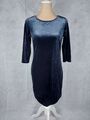 Vila Kleid Gr. S 36 blau grau Samt Nicki elegant stretch Party dress Langarm