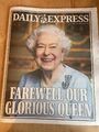 Daily Express Zeitung Todesbegräbnis Königin Elizabeth (19.09.22) Neu ungeöffnet