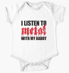 I Listen Metal With My Daddy Babyweste | Metall Babyweste | Rock Baby Geschenk ||