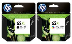 Original HP 62 XL Druckerpatronen 2er Set  Tinte Schwarz und Farbe Multipack