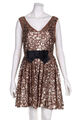 Darling Dress Sequined Bow UK 12 = D 38 light brown metallic shades NEW