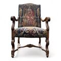 Thronsessel Thronstuhl Armlehnen Sessel Stuhl mit Hochwertigen Stoff mit Römer