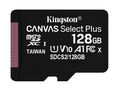128GB micro SDXC Speicherkarte - Kingston CANVAS Select Plus Adapter V 10 U1 A 1
