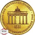 J452 10 DM Gedenkm. Brandenburger Tor von 1991 in STG 24 K. vergoldet  1501133