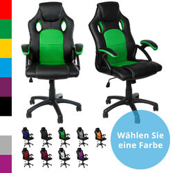 Racing Chefsessel Bürostuhl Drehstuhl Sportsitz Gamingstuhl Schreibtischstuhl⭐⭐⭐⭐⭐ gepolsterte Armlehnen ✅ Wippfunktion ✅ 9 Farben