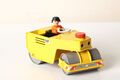 Playmobil Straßenwalze Dampfwalze  Baustellenfahrzeug gelb mit Figur   (292039)