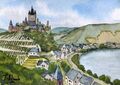 ORIGINAL AQUARELL - Cochem an der Mosel.