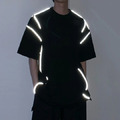 Techwear Shirt Men Tech Wear Oversized T-Shirt Reflektierend Ravewear Clubwear