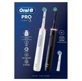 Oral-B Pro 3 3900 Elektrische Zahnbürste - Black/Weiß, 2 Stück