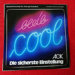 Sticker, bleib cool (AOK) ca 10,5x11 cm groß