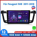 4G WIFI Carplay 6+128G Für Peugeot 508 2011-2018 Android Autoradio GPS Navi DAB+