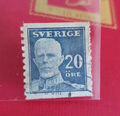 Sello Suecia 1920 20 öres Azul