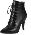 EU45 Stiletto Ankle Boots High Heels Schnür Stiefeletten Spitz mit 8cm Absatz