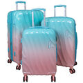 Kofferset 3tlg bunt Farbverlauf Hartschale Koffer Trolley Reisekoffer pink blau