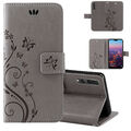 Huawei P20 Pro Handy Tasche Handyhülle Wallet Schutz Hülle Blumen Flip Cover 