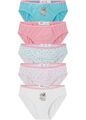 Neu Slip für Mädchen(5 Stück) Gr.116/122 Rosa/Weiß/Blau Kinder Unterhose Panty