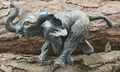 Elefant/925er Silber/laufender Babyelefant/Tier Figur/Afrika ca. 18x8x11cm/387g