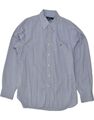 Ralph Lauren pflegeleichtes Herrenhemd Größe 16 1/2 42 Large blau Baumwolle BI71