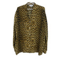 CARAT Peter Hahn Bluse D46 (3XL) Leopard-Muster 100% Seide Langarm Hemd