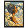 Liebe zum Meer Sommer Schwimmen moderne Illustration gerahmt Wandkunst Bilddruck A3