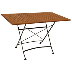 Gartentisch Esstisch Klapptisch Tisch HOFGARTEN 70x120cn, Stahl Holz, 2. WAHL