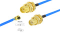 Pigtail Coaxial SMA-K or RP-SMA to U.FL RF1.37(AWG30) 50Ω Blue customized length