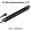 Steckdosenleiste 19" Zoll Schrank USV C14 Stecker Kaltgeräte PDU 8-fach 2m 1HE