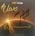 ABBA - hand signiertes promo Inlay der VOYAGE CD, Autogramme Benny Björn Frida