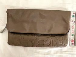 CALVIN KLEIN JEANS grau Ziegenleder Clutch Tasche