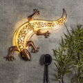 Solar LED-Wanddeko Gecko Wandleuchte 10 LEDs Solarleuchte Solarlampe Wandbild