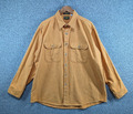 OSHKOSH B'GOSH Vintage Herren orange Gämse Baumwolle Flanell Knopf über Shirt 2XL