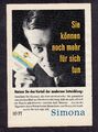 3w7327/ Alte Reklame von 1960 – SIMONA Zigaretten – Nutzen Sie den Vorteil...