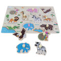 Holzpuzzle für Baby Tafel Lernspielzeug Adler Pfau Giraffe Lern Spielzeug