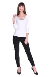 Damen Longshirt mit V-Ausschnitt 3/4 Arm Top in 6 Farben, S/M