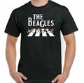 BEAGLE T-SHIRT, Hund Welpe Herren lustig Unisex T-Shirt Top Beatles Parodie Abbey Road