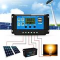PWM Solar Ladegerät LCD 10A/20A/30A 12V/24V Controller Panel Regler Daul USB DE