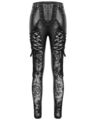 Devil Fashion Damen Gothic Kunstleder Schädel Netzhose