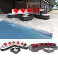 Garten Lounge Set Kissen Sitzgruppe Gartenmöbel Sofa 8-tlg. Poly Rattan vidaXL