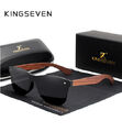 Original KINGSEVEN Sonnenbrille mit Zubehör schwarz Bubinga Holz Polarisiert NEU