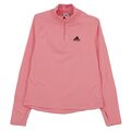 Adidas Damen Trainingsshirt 1/4 Zip Langarm Sportshirt Laufshirt Rosa HD9334