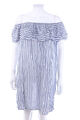 Ohne Label Kleid Damenkleid Carmen Streifen D 38-40 denimblau weiß