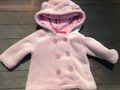 Kuschelige Baby Jacke Hoodie Kapuze Gr. 62/68, Glitzer Knöpfe, rosa 