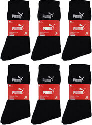 3 - 18 Paar Herren Puma Crew Sport Tennis Socken Sportsocken schwarz 39/42 43/46