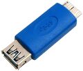 SYSTEM-S Micro USB 3.0 Micro-B Stecker auf USB Typ A 3.0 Eingang Adapter blau