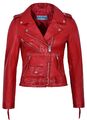 Valentine Damen rot Echtleder Jacke modisch passend Biker Serie LDF MBF