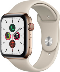Apple Watch Series 5 GPS + LTE 44mm Edelstahl gold/beige Smartwatch - SEHR GUT