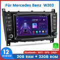 Carplay Autoradio 2+32GB GPS SWC NAVI Für Mercedes C-Klasse W203 CL203 CLK C209