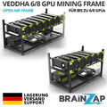 Veddha 6 / 8 GPU Stackable Open Air Mining Case Frame Rig Bracket Halterung DHL