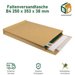 Briefumschläge & Faltenversandtaschen DIN Lang C6 / C4 / B4 / E4 Umschlag KuvertMenge/Maß wählbar | Weiß/Braun | Günstig | Top Qualität