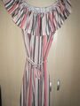 Sommerkleid Midi Kleid Damenkleid gestreift Carmenausschnitt Bonprix Gr. 48